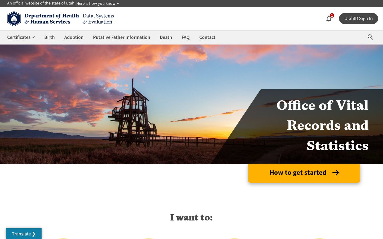 Tooele people search through Utah vital records ordering