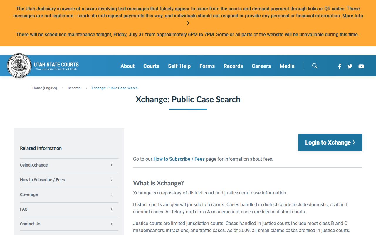 Tooele people search options in Utah Xchange court records