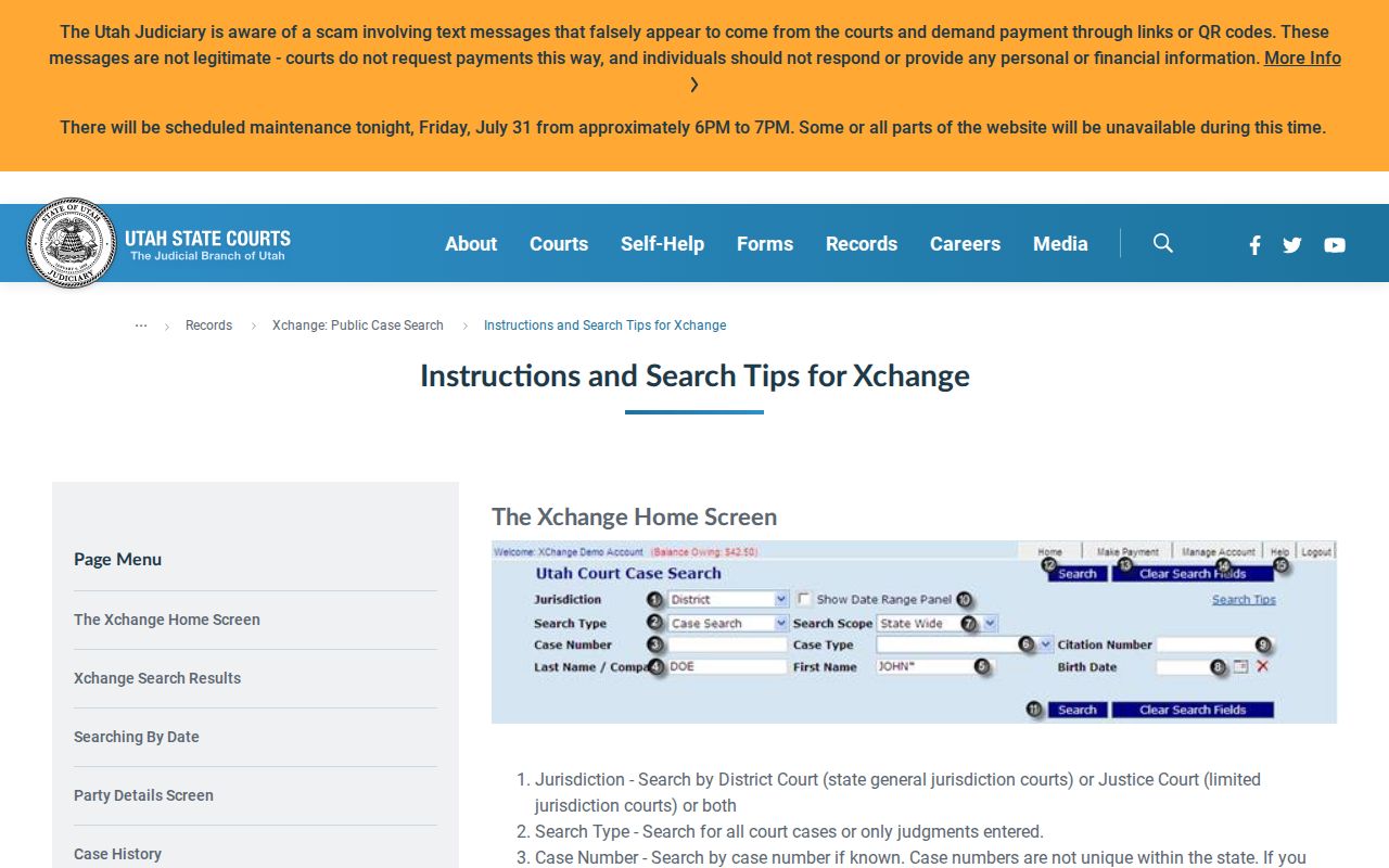 Tooele people search using Utah Xchange name fields